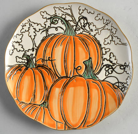 Gold Pumpkin Salad/Dessert Plate