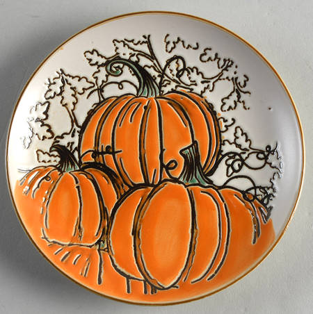 Gold Pumpkin Appetizer Plate