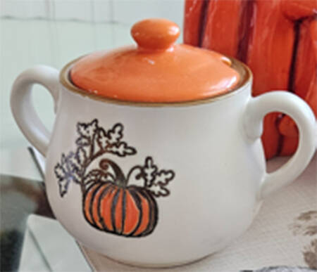 Gold Pumpkin Sugar Bowl & Lid