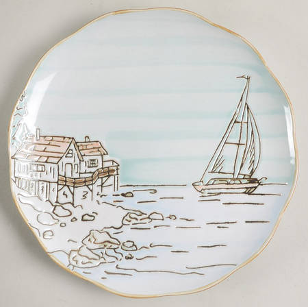 Coastal Sketchbook Salad Plate