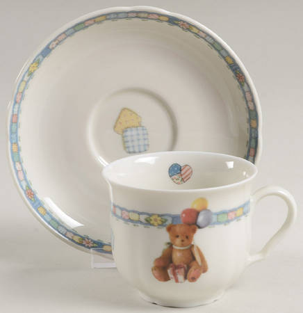 Cherished Teddies Flat Cup & Saucer Set
