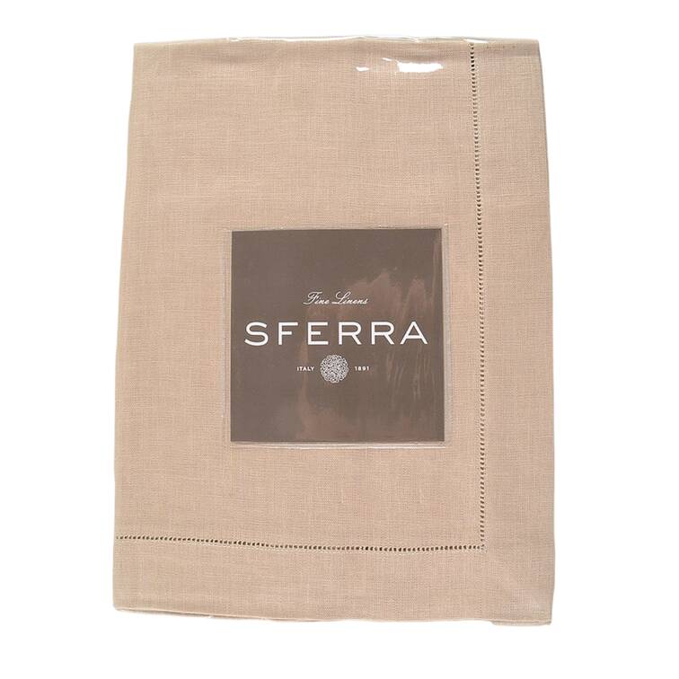 Fine Linens, Napkins 15" x 72" Natural Table Runner by Sferra