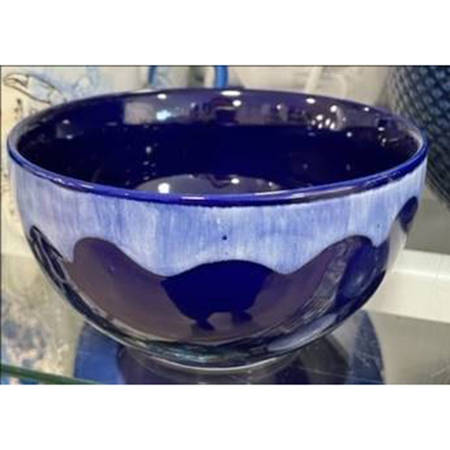 Drip Glaze Blue Soup/Cereal Bowl