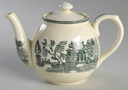 Willow Green Teapot & Lid