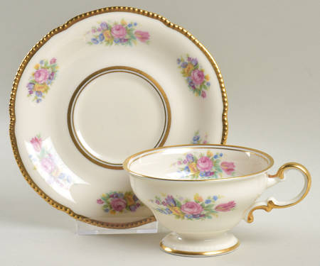 Castleton Rose Footed Cup & Saucer Set