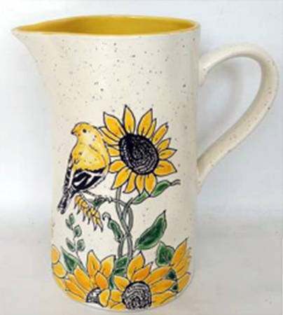 Gold Finch Sunflower Large Pitcher