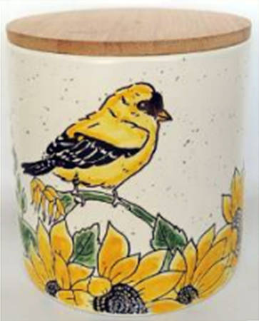 Gold Finch Sunflower Medium Canister & Lid