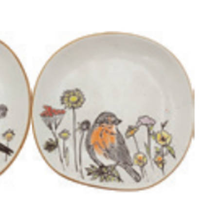 Wild Flower Bird Appetizer Plate
