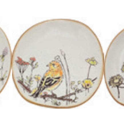 Wild Flower Bird Appetizer Plate