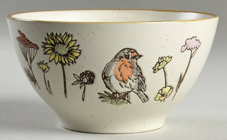 Wild Flower Bird Soup/Cereal Bowl