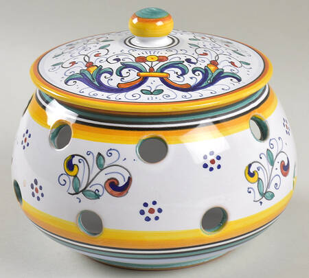 Ricco Deruta Pierced Potpourri Jar & Lid