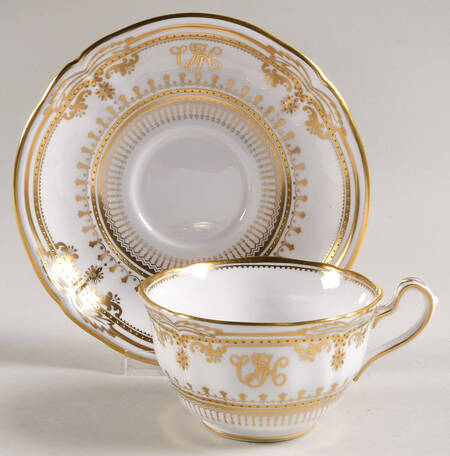Lancaster Gold Flat Cup & Saucer Set
