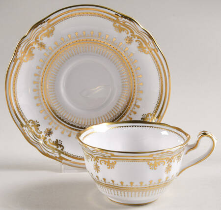 Lancaster Gold Flat Cup & Saucer Set