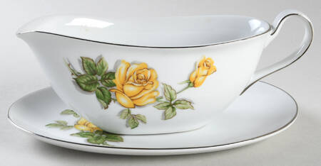 Margarett Platinum Trim Gravy Boat & Underplate
