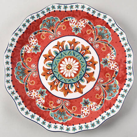 Farmhouse Floral Red Dinner Plate