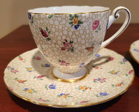 Floral Chintz Footed Cup & Saucer Set