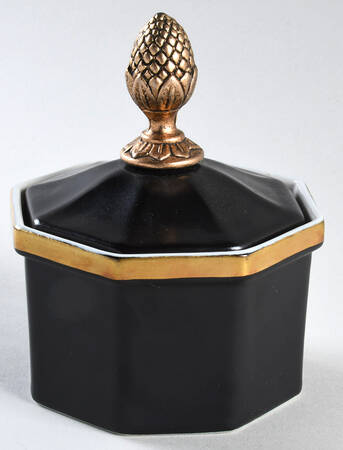 Octagon Black Sugar Bowl & Lid