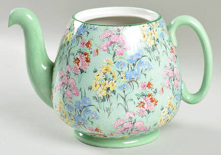 Melody (Smooth, Green Trim) Teapot No Lid