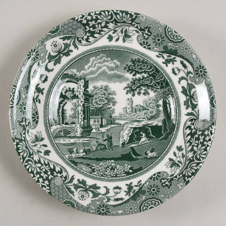 Heritage Green Italian Saucer for Breakfast Cup