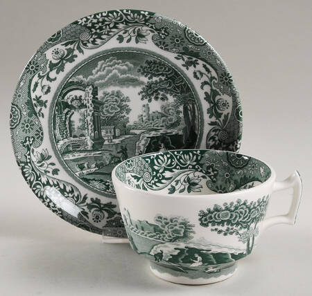 Heritage Green Italian Breakfast Cup & Saucer Set