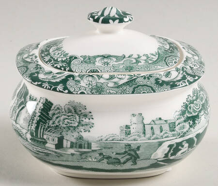 Heritage Green Italian Sugar Bowl & Lid