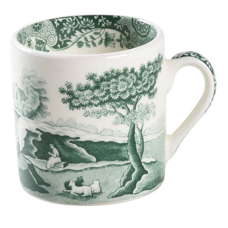 Heritage Green Italian Flat Demitasse Cup