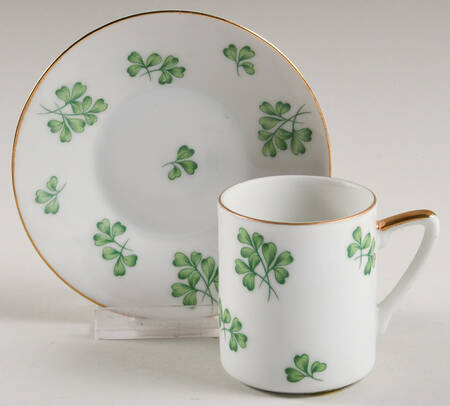 Shamrock Flat Demitasse Cup & Saucer Set