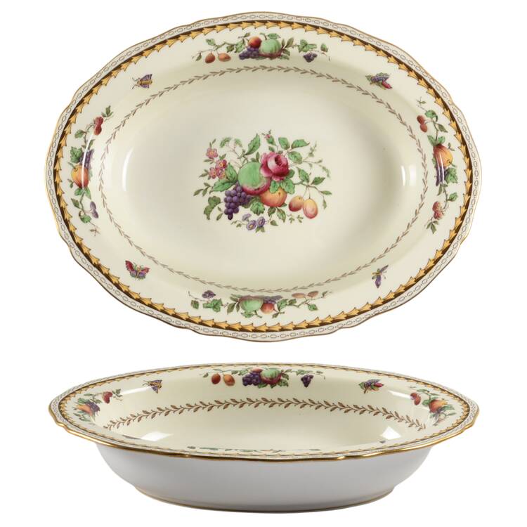 Rockingham (White Or Cream Body, Gold) 9" Oval Vegetable Bowl by Spode