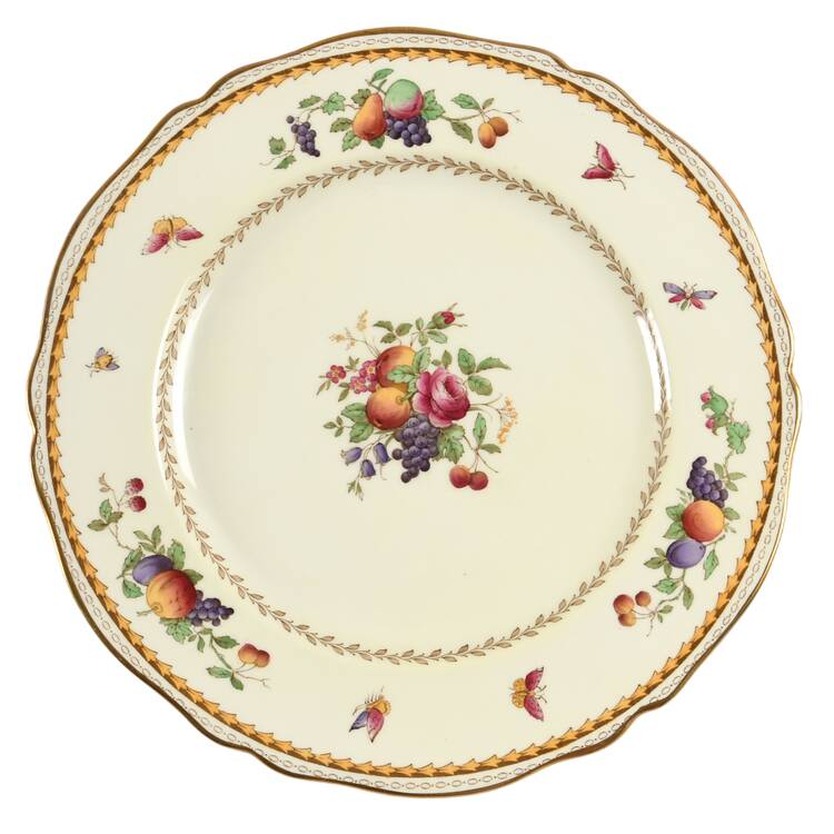 Rockingham (White Or Cream Body, Gold) Dinner Plate by Spode