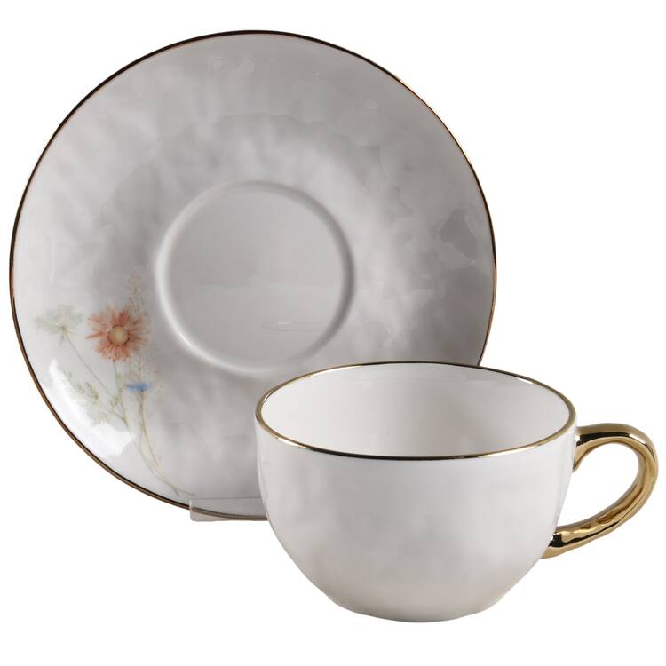 Gansevoort Wildflower Flat Cup & Saucer Set