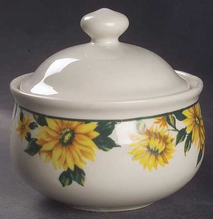 Sunflower Sugar Bowl & Lid