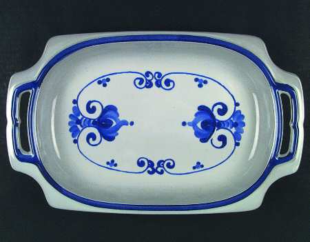 Fantasy (Blue Flowers, Rim Shape) 14" Oval Serving Platter