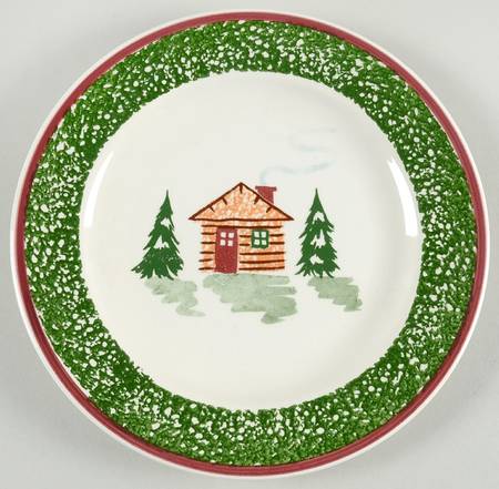 Cabin Christmas Salad Plate