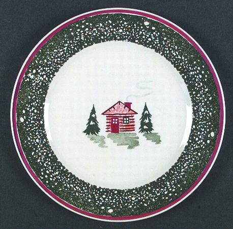 Cabin Christmas Dinner Plate