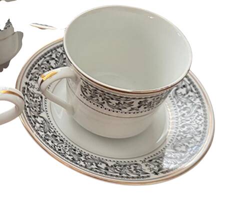 Brocade Flat Cup & Saucer Set