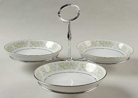 Springtime 7" x 12" 3-Part Relish & Metal Stand (FR) HC