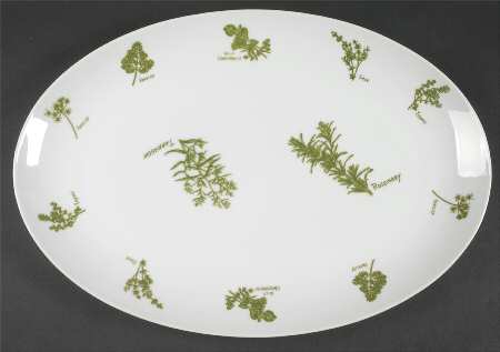 Herb Garden 16" Oval Serving Platter