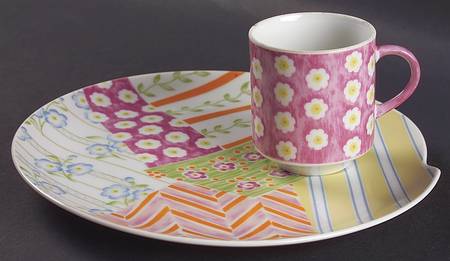 Patchwork Snack Plate & Cup Set