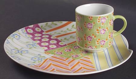 Patchwork Snack Plate & Cup Set