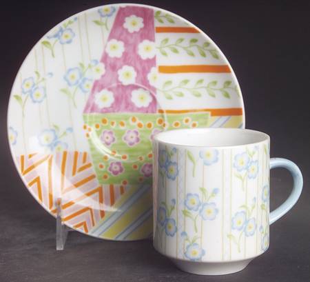 Patchwork Flat Cup & Saucer Set