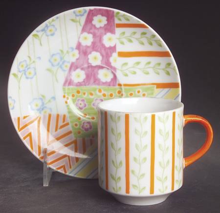 Patchwork Flat Cup & Saucer Set