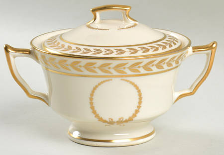 Laurel Gold Sugar Bowl & Lid
