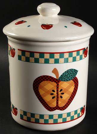 A Is For Apple Large Canister & Lid by Tabletops Unlimited