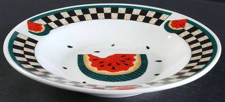 Fresh Watermelon Rim Soup Bowl