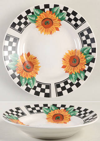 Sunny (Light Or Dark Yellow Flowers) Coupe Soup Bowl