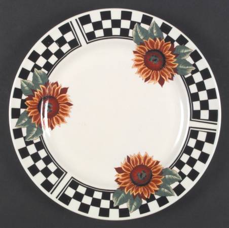 Sunny (Light Or Dark Yellow Flowers) Large Dinner Plate