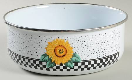 Sunny (Light Or Dark Yellow Flowers) 7" Metal Mixing Bowl
