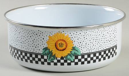 Sunny (Light Or Dark Yellow Flowers) 6" Metal Mixing Bowl