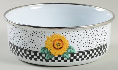 Sunny (Light Or Dark Yellow Flowers) 6" Metal Mixing Bowl