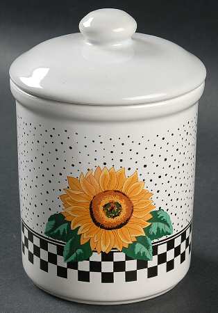 Sunny (Light Or Dark Yellow Flowers) Sugar Bowl & Lid